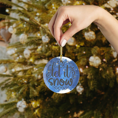 Let It Snow Glass Ornament