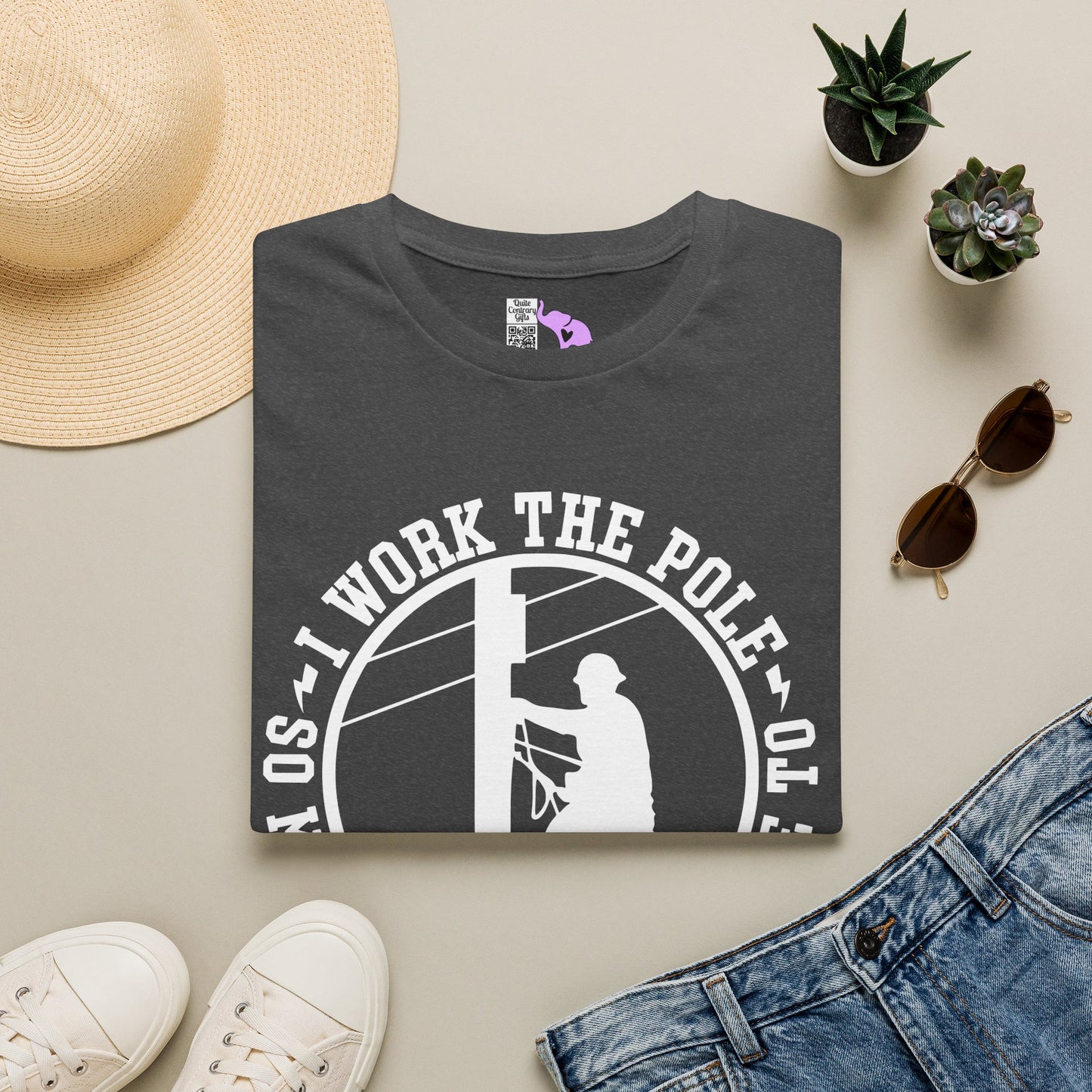 I Work The Pole So She Doesnt Have To Adult T-shirt