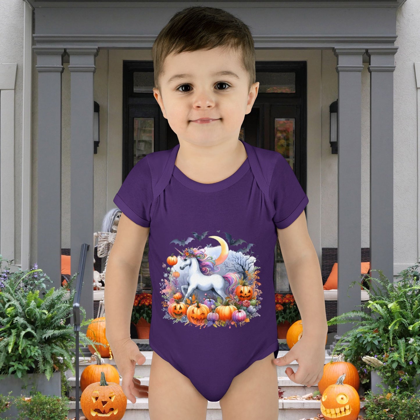 Halloween Unicorn Infant Baby Rib Bodysuit
