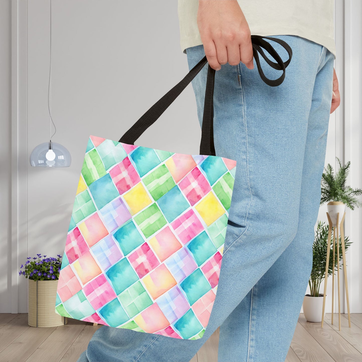 Watercolor Weave Canvas Tote Bag