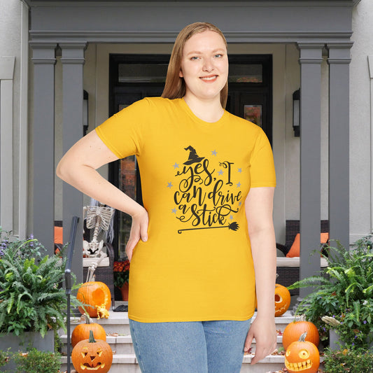 Yes I Can Drive A Stick Adult T-shirt