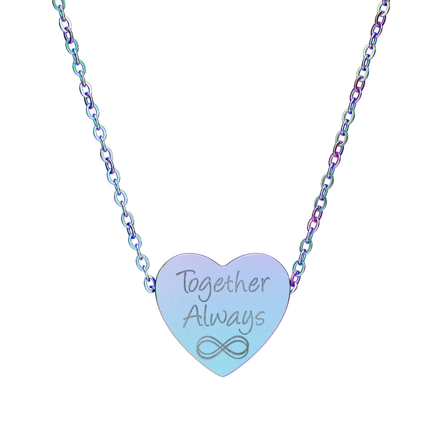 Parallel Infinity Personalized Engraved Heart Necklace