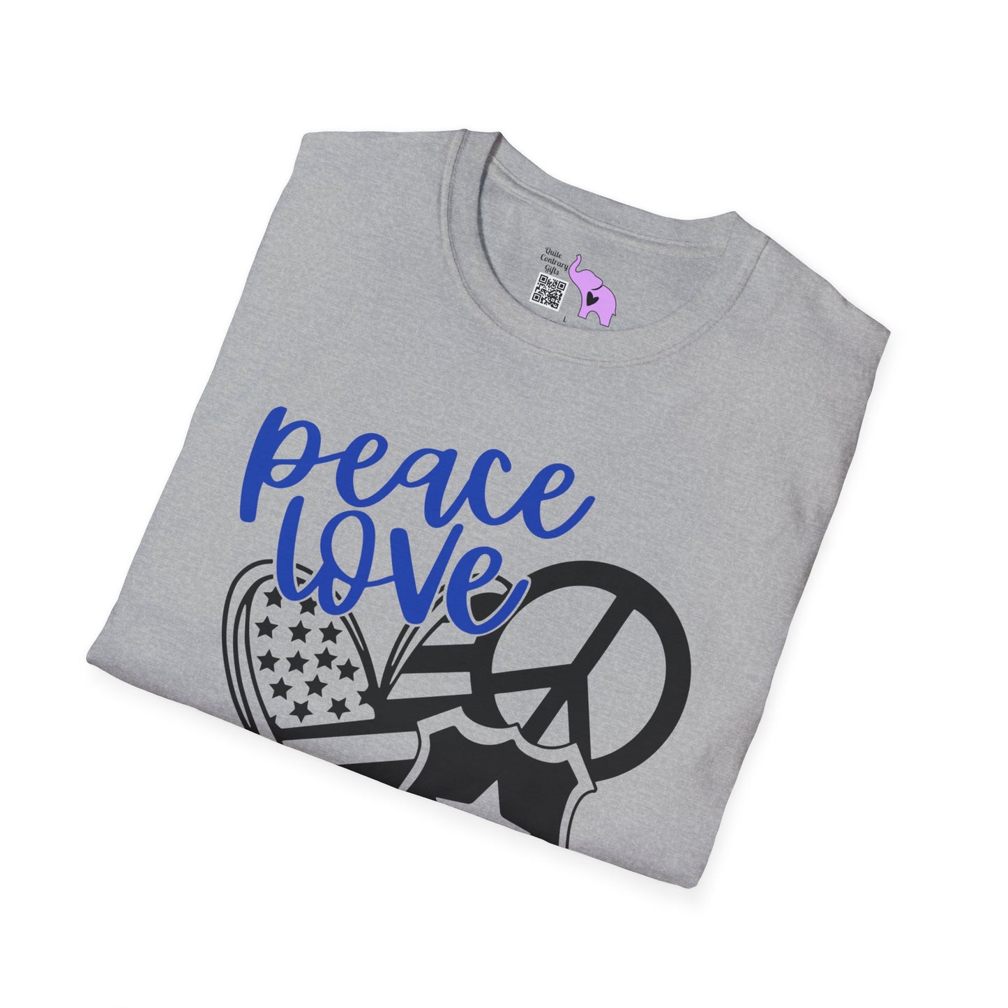 Peace Love Back The Blue Adult T-shirt
