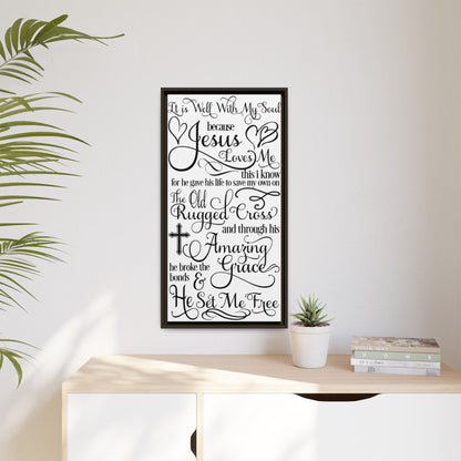 Hymnal Poem Framed Canvas Bathroom Art
