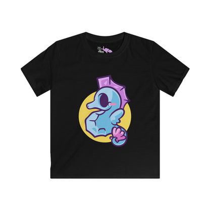 Cute Seahorse (Blue) Kids Softstyle Tee