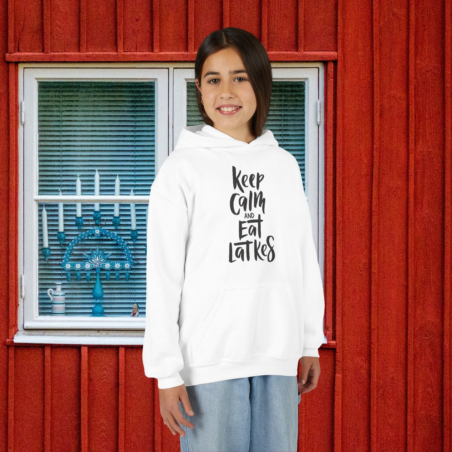 Keep Calm & Eat Latkes Youth Hoodie