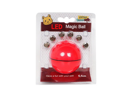 Interactive LED Cat Toy Ball – USB Rechargeable Automatic Rolling Toy with Feather & Catnip