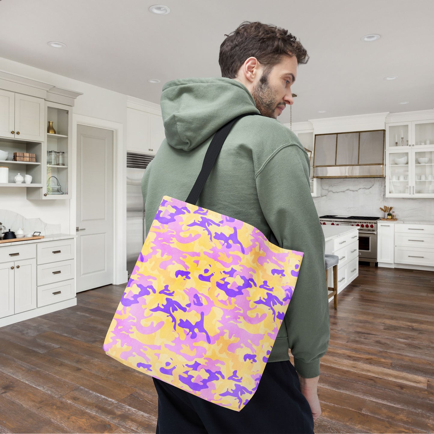 Peach Sorbet Camo Canvas Tote Bag