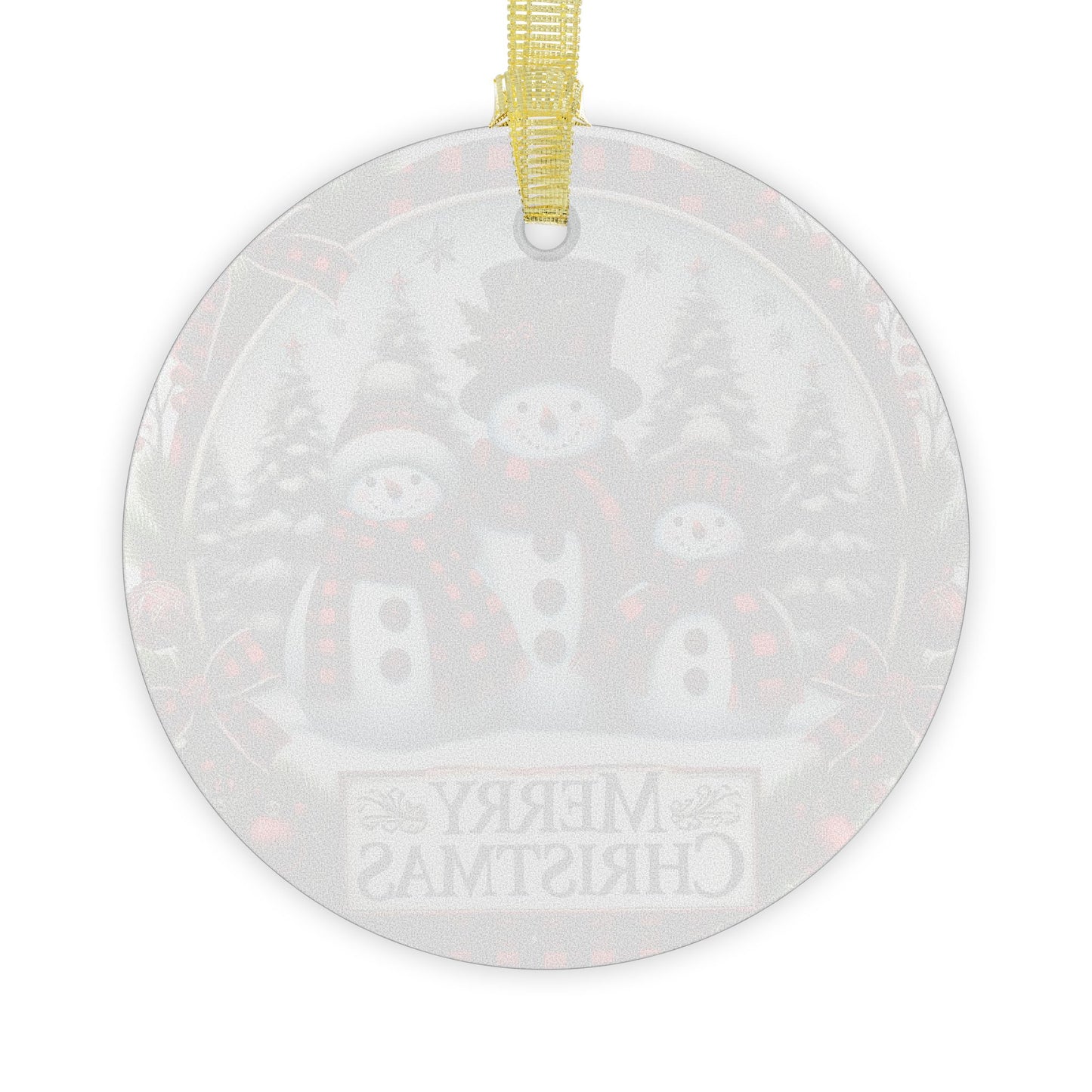 Merry Snowmen Trio Glass Ornament