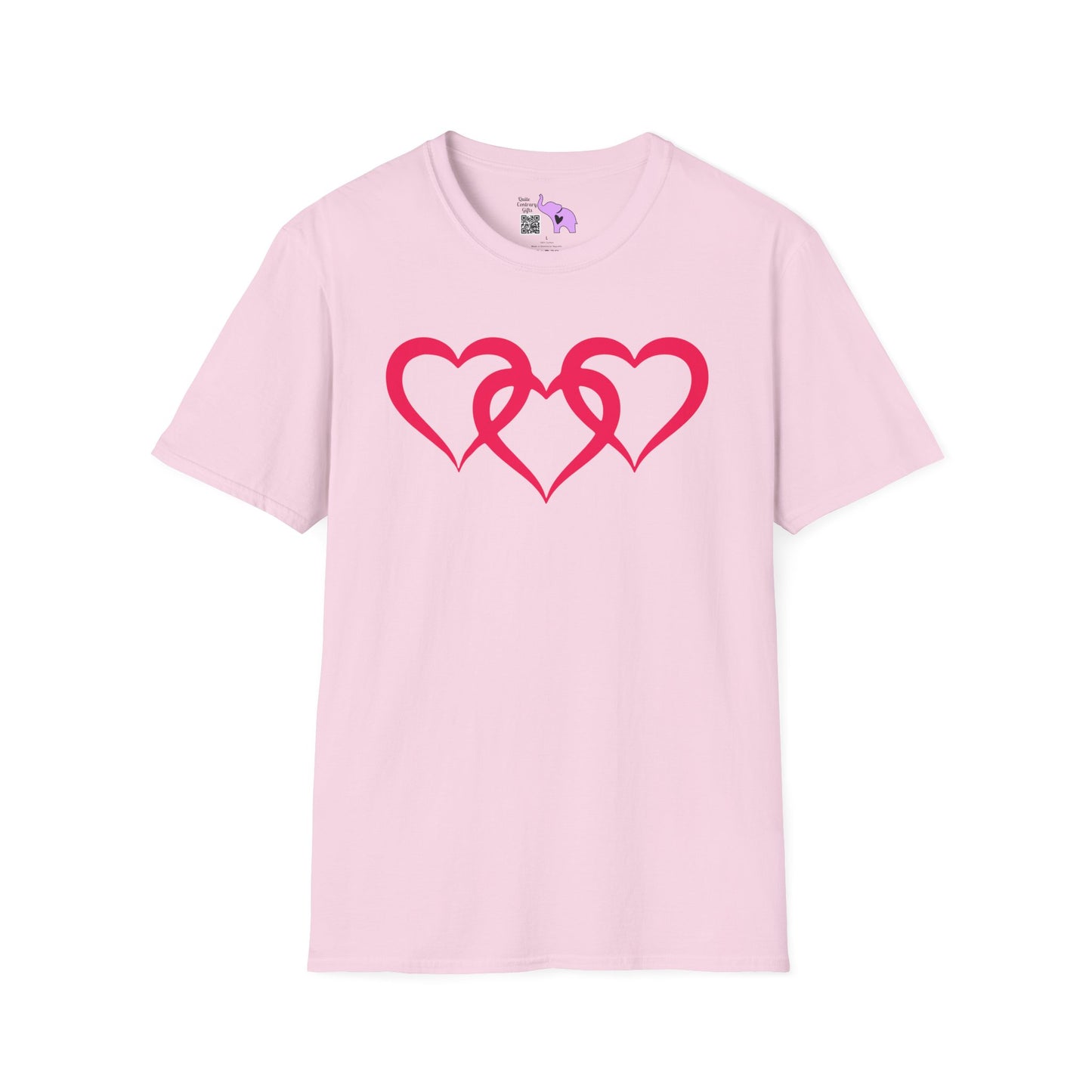 Triple Heart Adult Unisex Tshirt