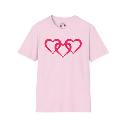 Triple Heart Adult Unisex Tshirt