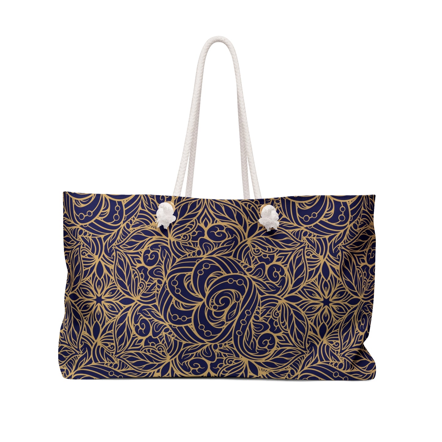 Golden Midnight Radiance Mandala Weekender Bag