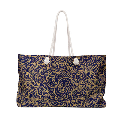 Golden Midnight Radiance Mandala Weekender Bag
