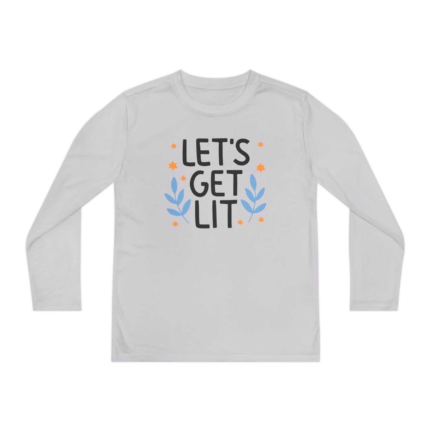 Hanukkah Let's Get Lit Youth Long Sleeve Tee