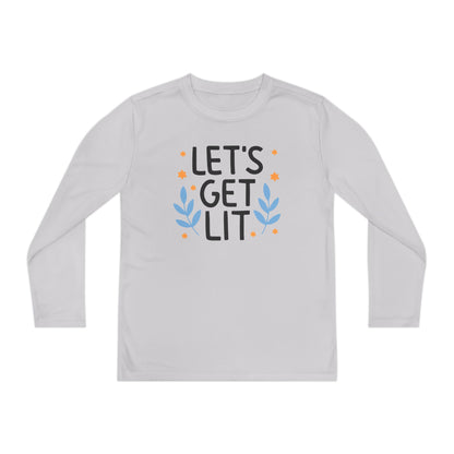 Hanukkah Let's Get Lit Youth Long Sleeve Tee