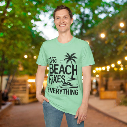 The Beach Fixes Everything Adult T-shirt