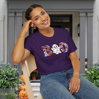 Cute Floral Boo w/Ghost Adult T-shirt