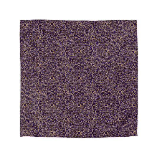 Golden Amethyst Radiance Mandala Microfiber Duvet Cover