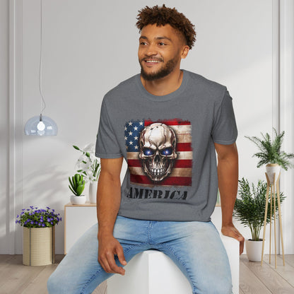 America Skull Adult T-shirt