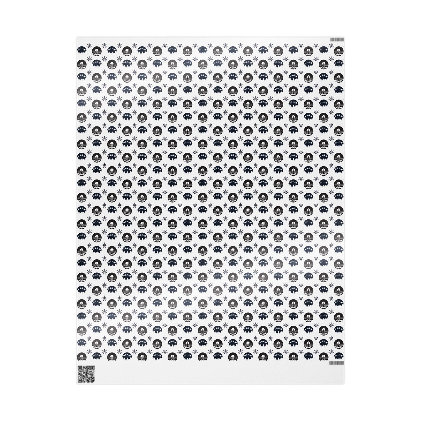 Round Christmas Nights Silhouette Wrapping Paper
