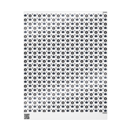Round Christmas Nights Silhouette Wrapping Paper