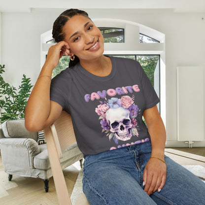 Favorite Auntie Skull Purple/Pink Adult T-shirt