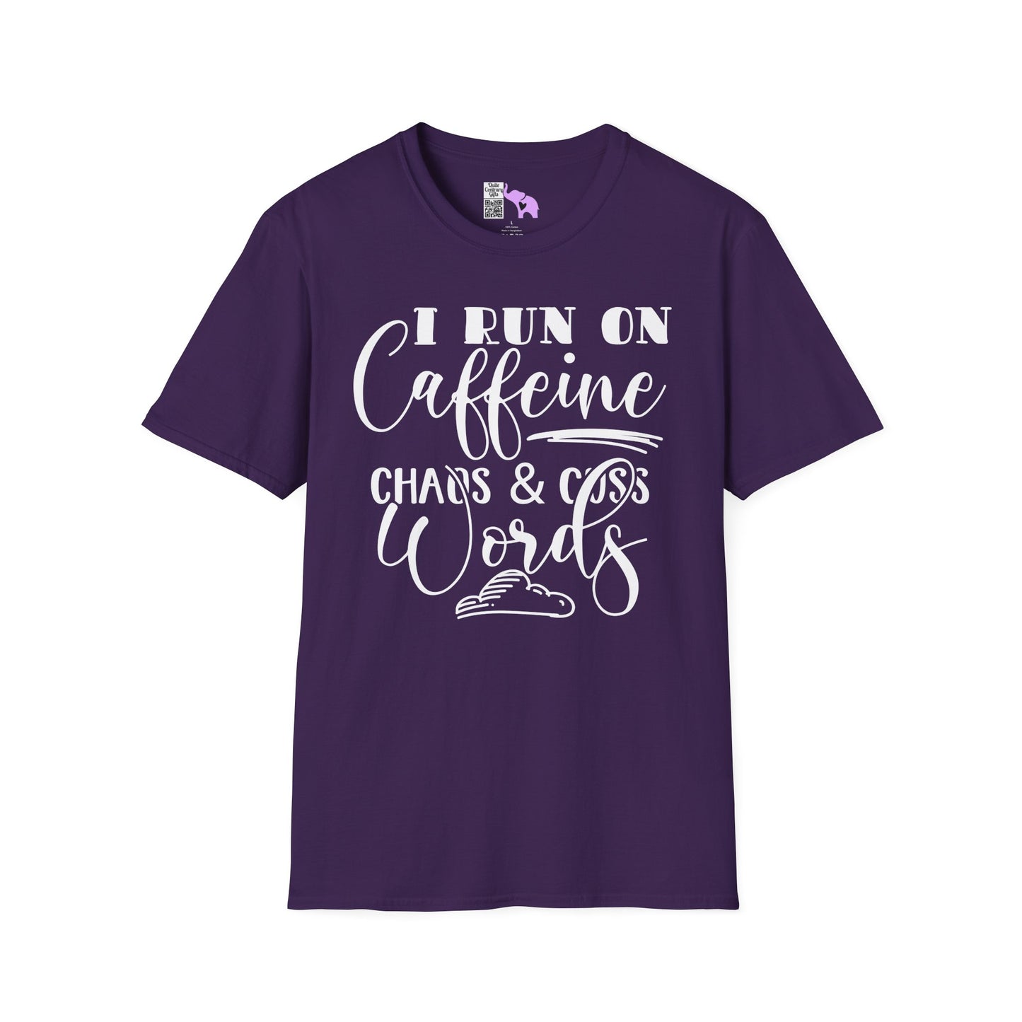 I Run On Caffeine Chaos and Cuss Words Adult T-shirt