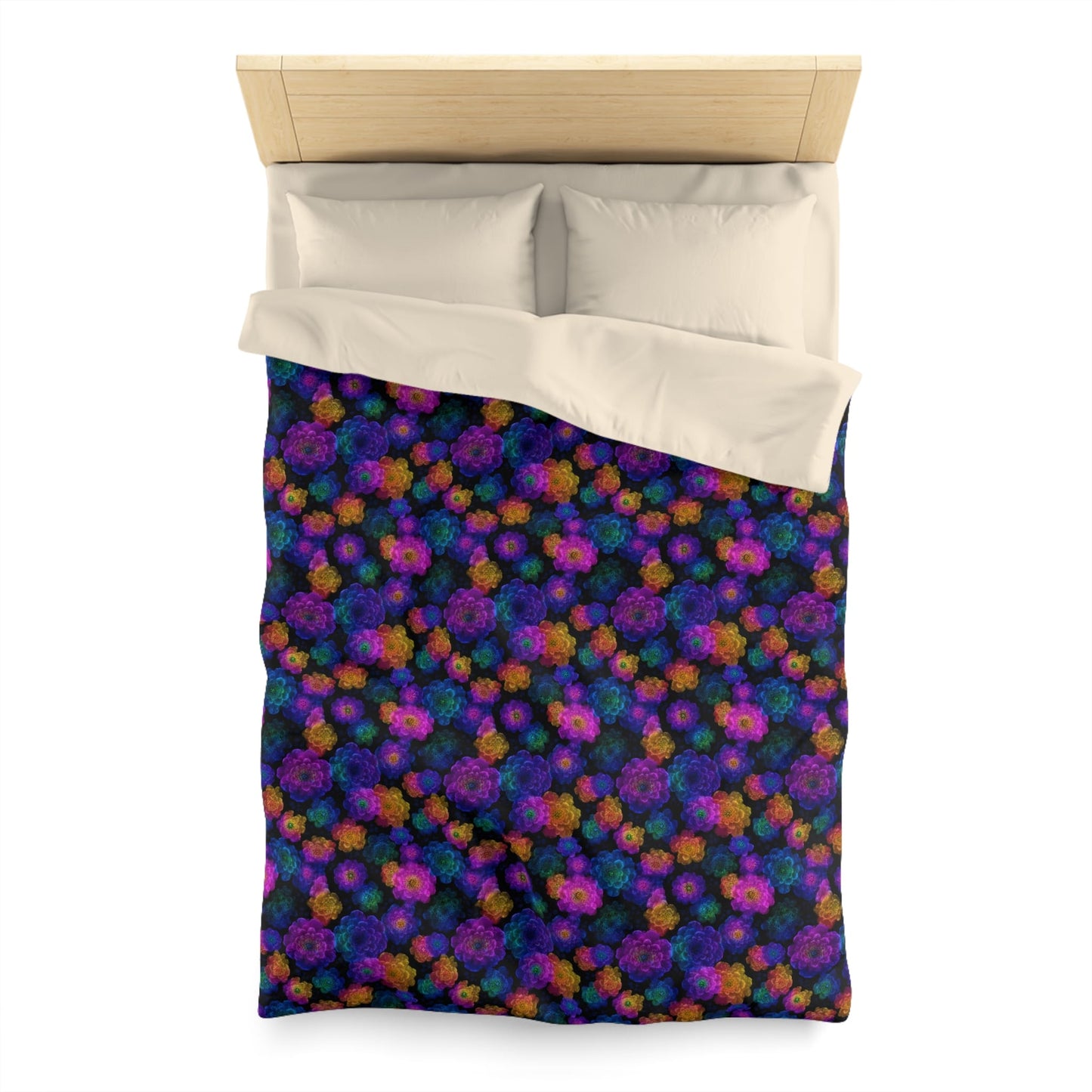 Luminous Carnations Microfiber Duvet Cover