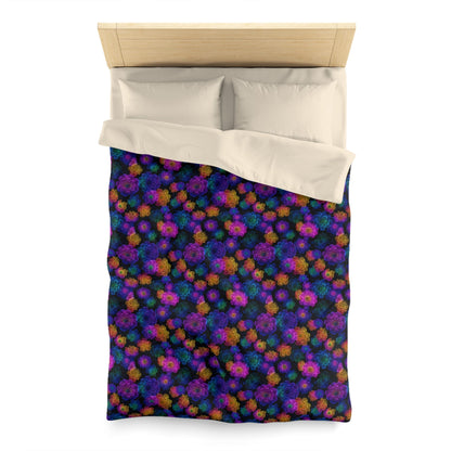 Luminous Carnations Microfiber Duvet Cover