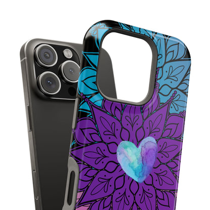Colorful Mandala w/Heart MagSafe® Compatible Tough Case for iPhone