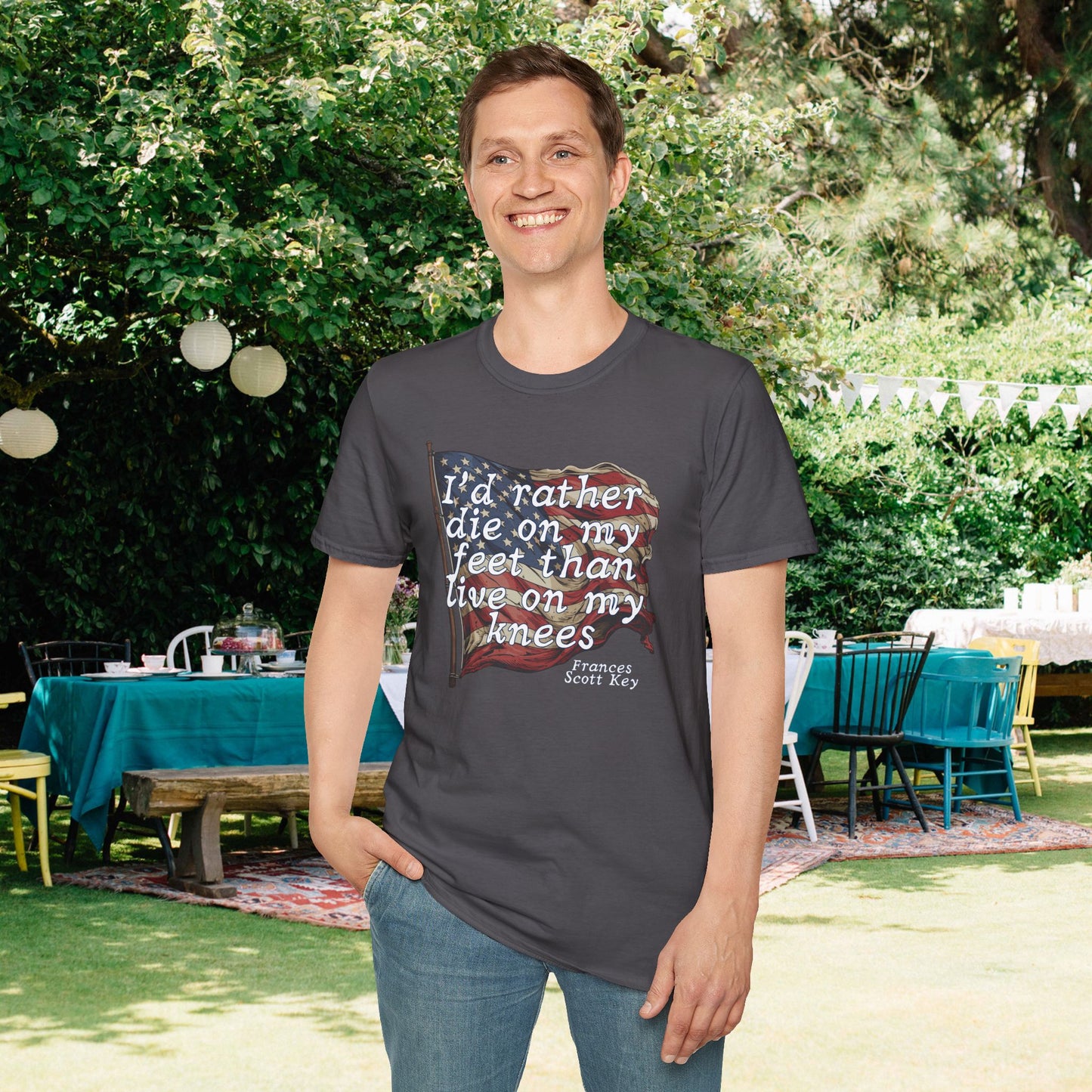 I'd Rather Die On My Feet Than Live On My Knees Adult T-shirt