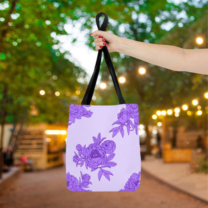 Royal Orchid Peonies Canvas Tote Bag