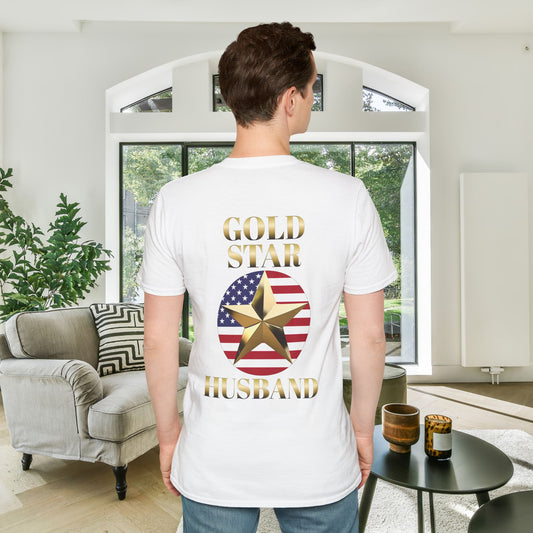 Gold Star Husband Forever Proud Adult T-shirt