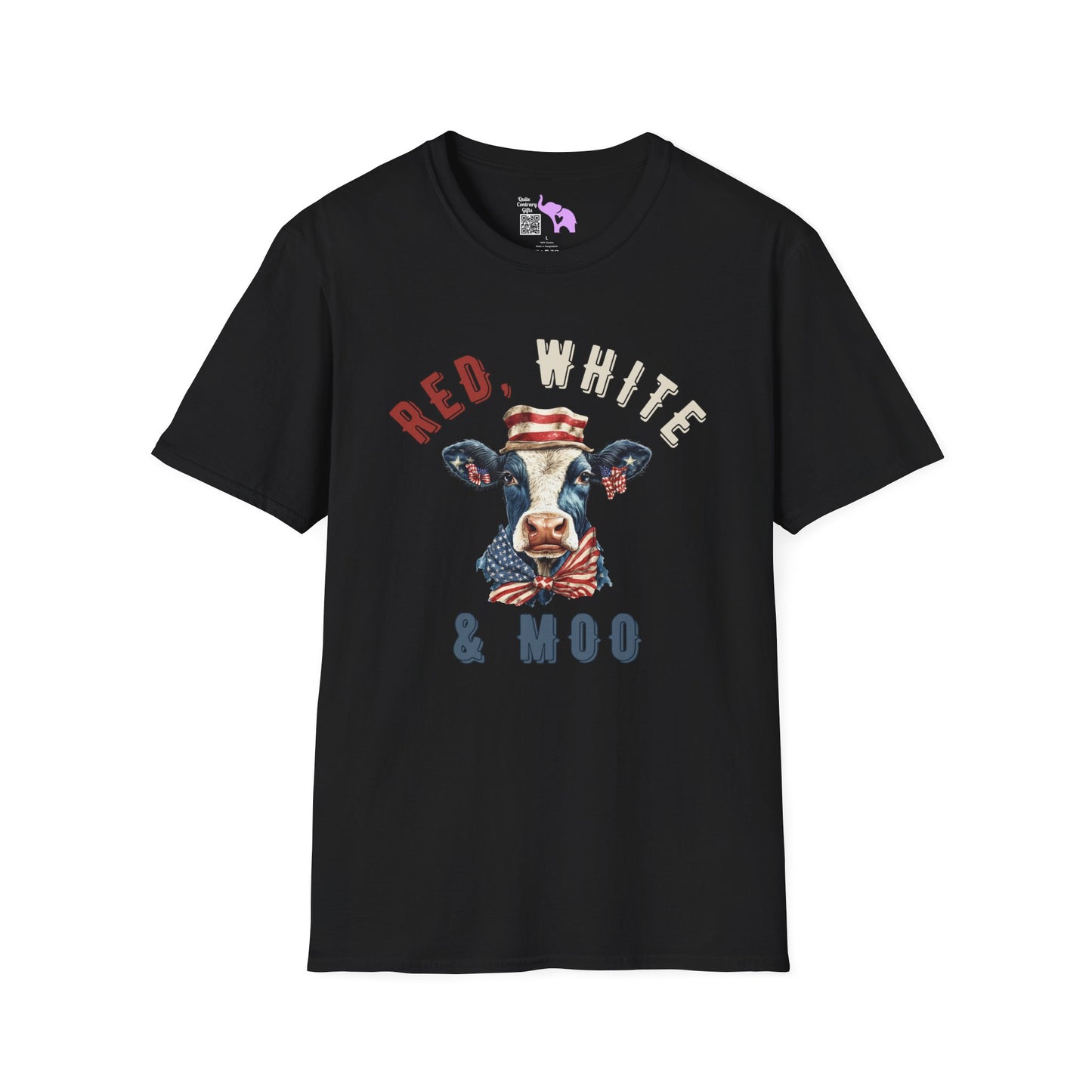 Red, White, & Moo Adult T-shirt