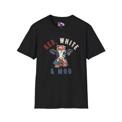 Red, White, & Moo Adult T-shirt