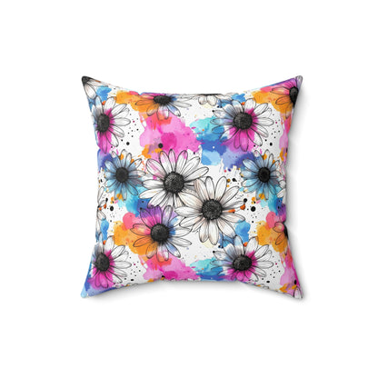 Watercolor Daisy Dream Throw Pillow