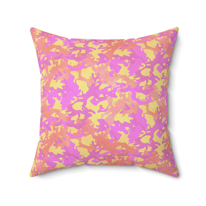 Sunset Sorbet Camo Throw Pillow