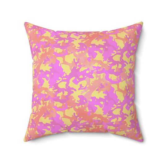 Sunset Sorbet Camo Throw Pillow