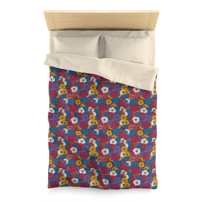 Vivid Bloom Microfiber Duvet Cover