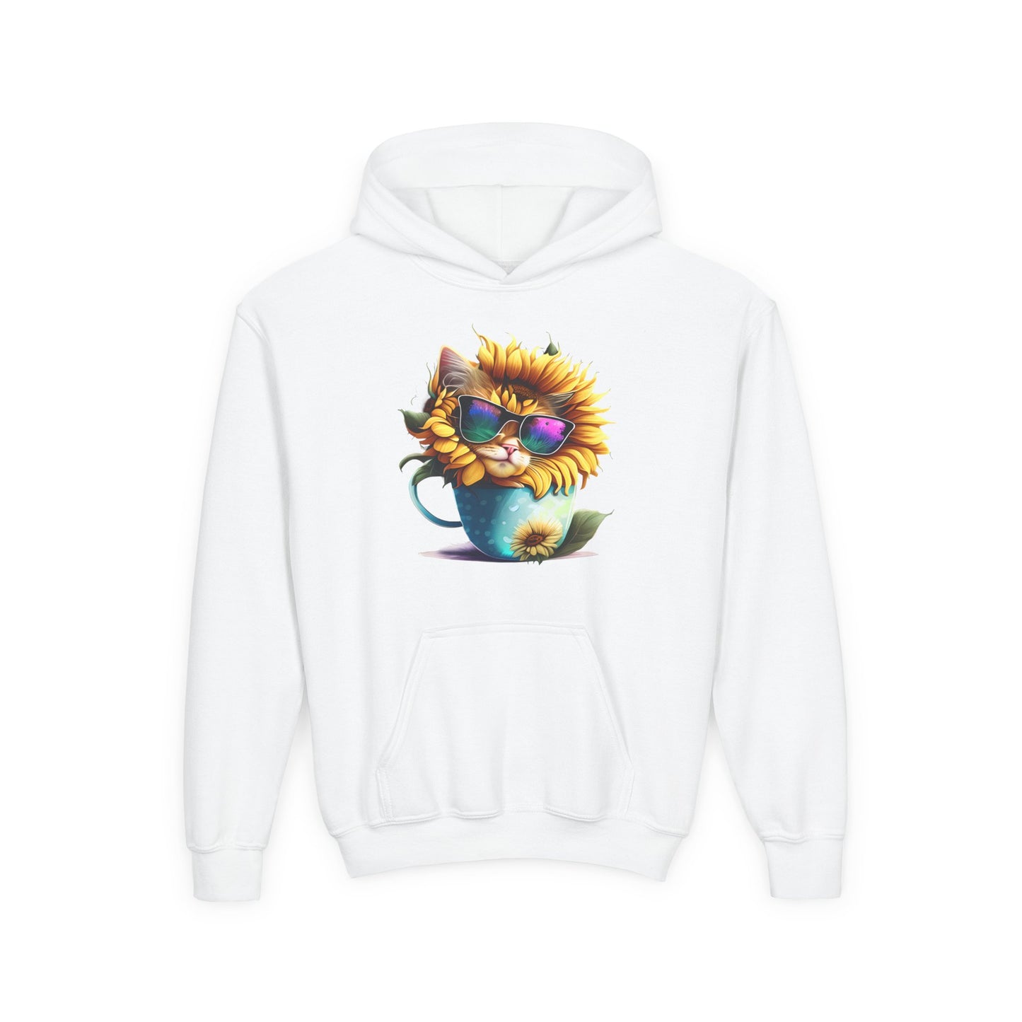 Cool Sunflower Kitten 1 Youth Hoodie