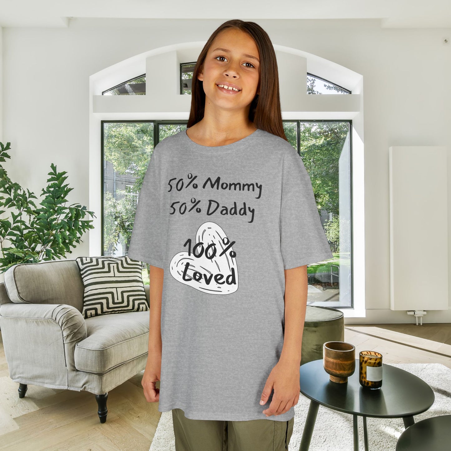 50% Mommy 50% Daddy 100% Loved Kids Heavy Cotton™ Tee