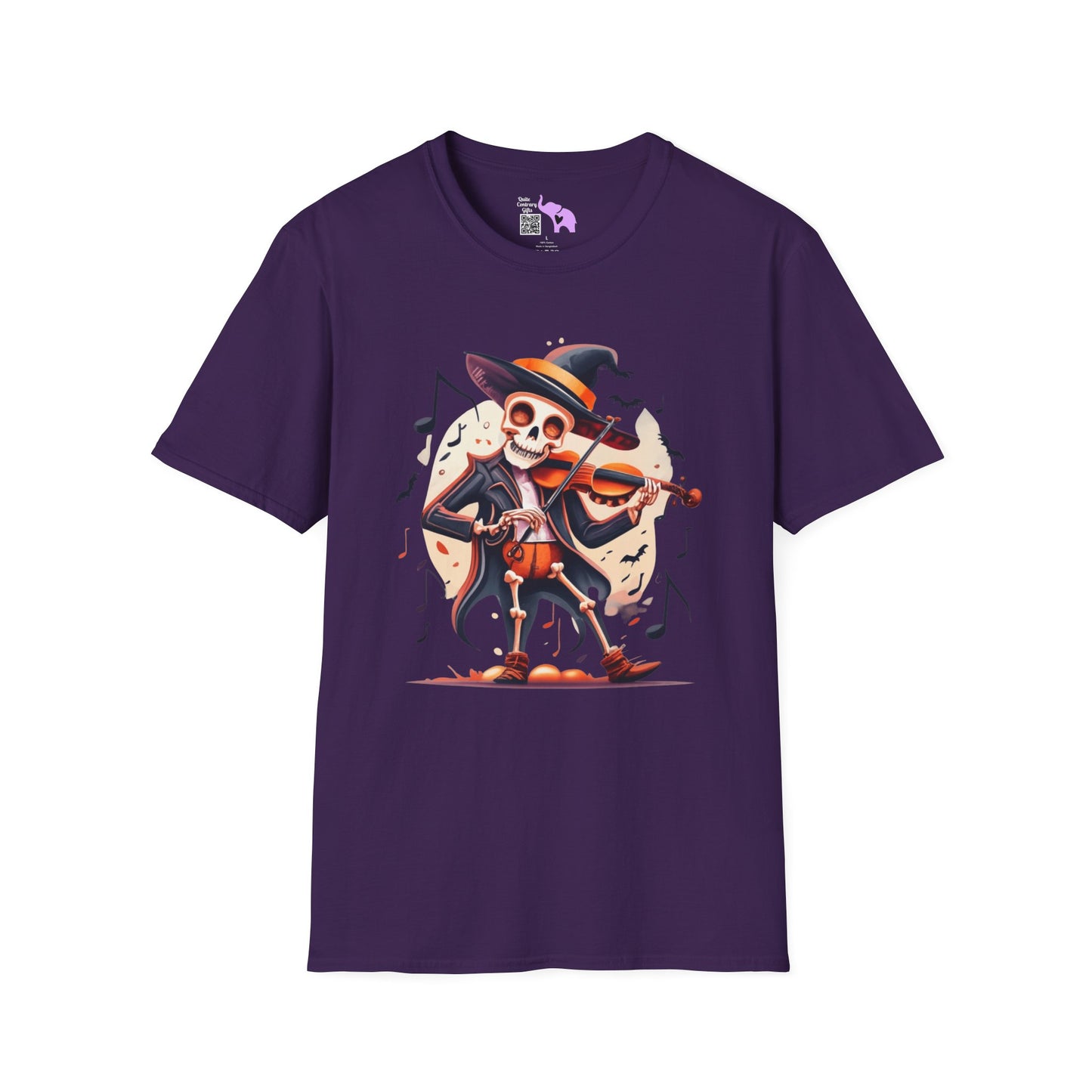 Skeleton Playing Violin Adult T-shirt