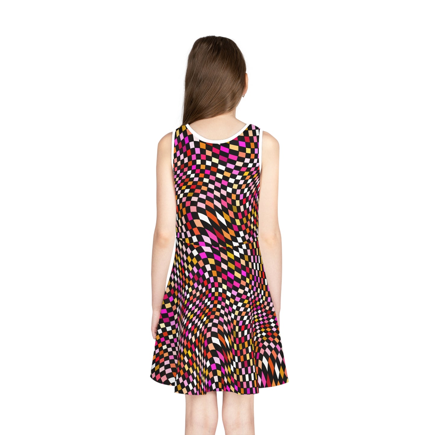 Warped Red Checkered Girls Sundress
