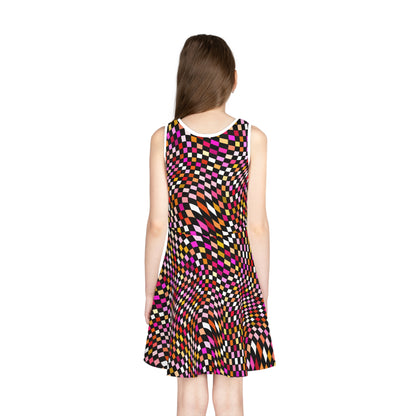 Warped Red Checkered Girls Sundress