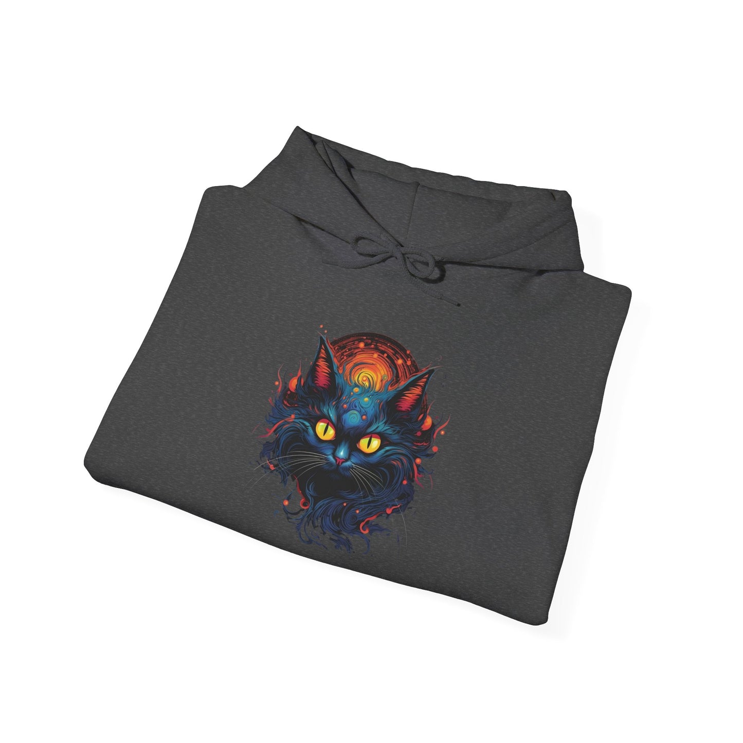 Creepy Black Cat 12 Heavy Blend™ Hooded Sweatshirt