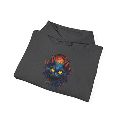 Creepy Black Cat 12 Heavy Blend™ Hooded Sweatshirt