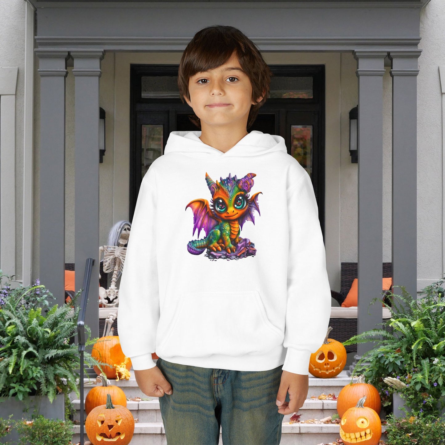 Colorful Baby Dragon Youth Hoodie
