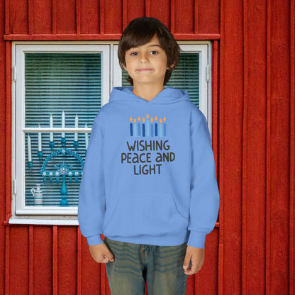 Hanukkah Wishing Peace & Light Youth Hoodie