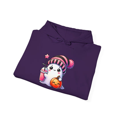 Cute Ghost w/Pumpkins Heavy Blend™ Hooded Sweatshirt