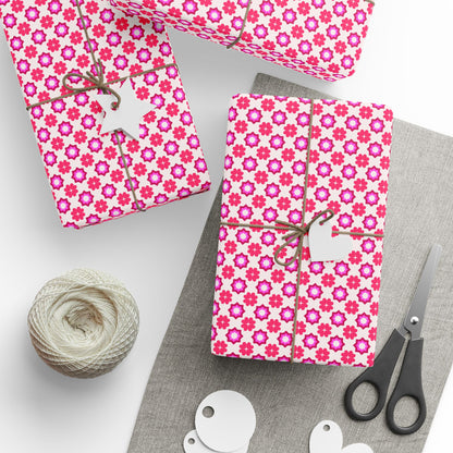 Rosy Star Garden Wrapping Paper